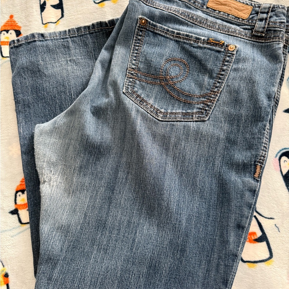 Seven7 Women's Blue Boot Cut Jeans